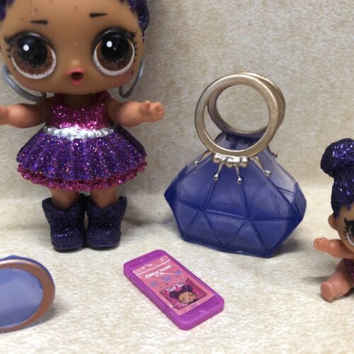 2pcs LOL Surprise Doll LiL Sister Lil Swing Lil Purple Queen Glitter Baby Doll 
